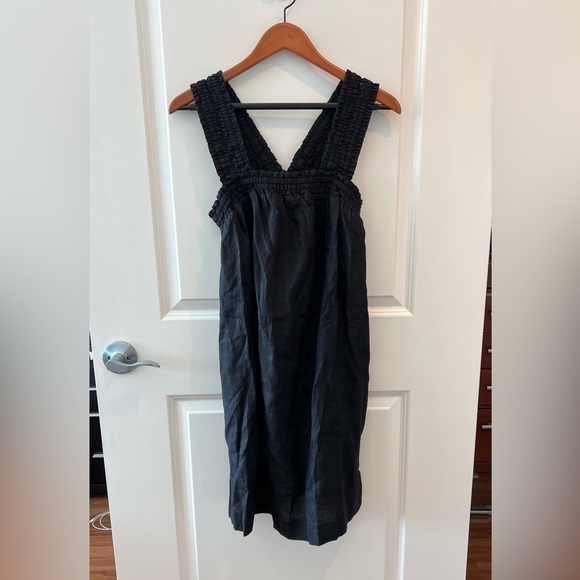 Everlane The Smocked Linen Shift Dress: Black NWT - Picture 12 of 16